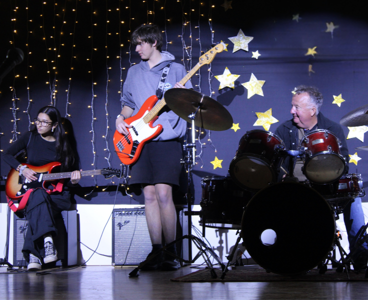 Rock band performing