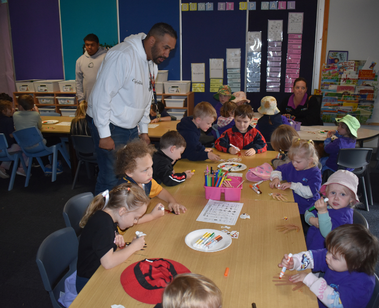 AEO leading a NAIDOC week activity with stage 1