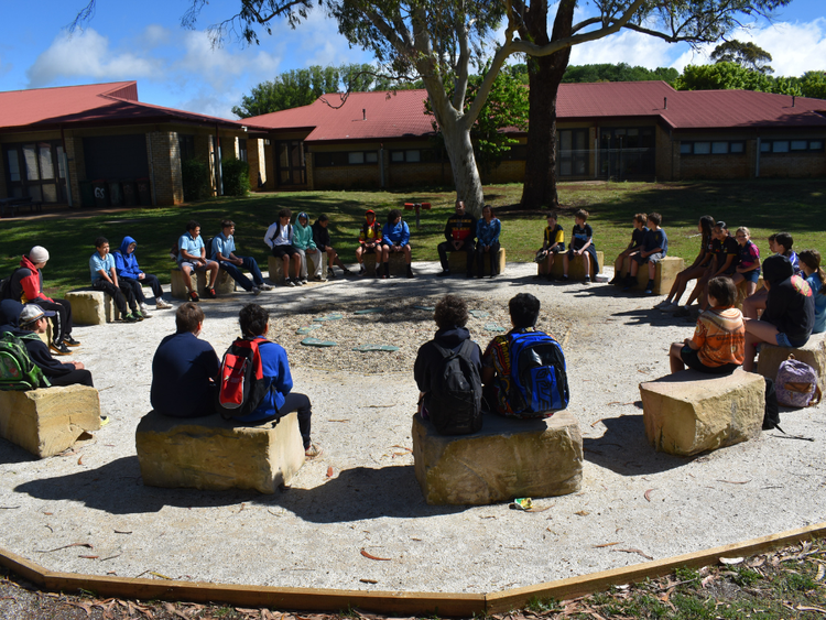 Students participating in a lesson at our yarning circle