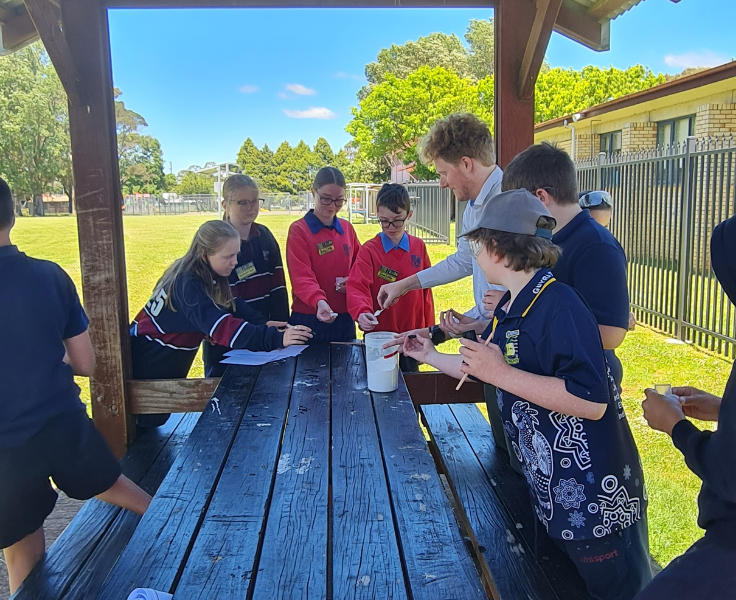 Year 6 students participating in a science experiment