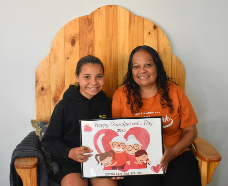 Student and grandparent at grandparents morning tea